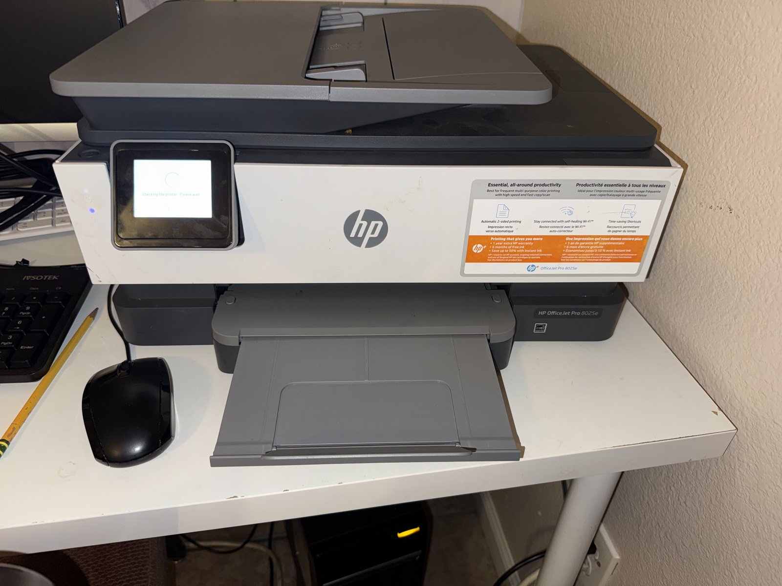 HP OfficeJet Pro 8025 printer after setup and WiFi configuration